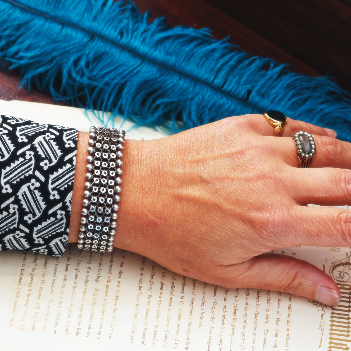 Circa 1880's Archaeological Style Silver Collarette/Bracelets