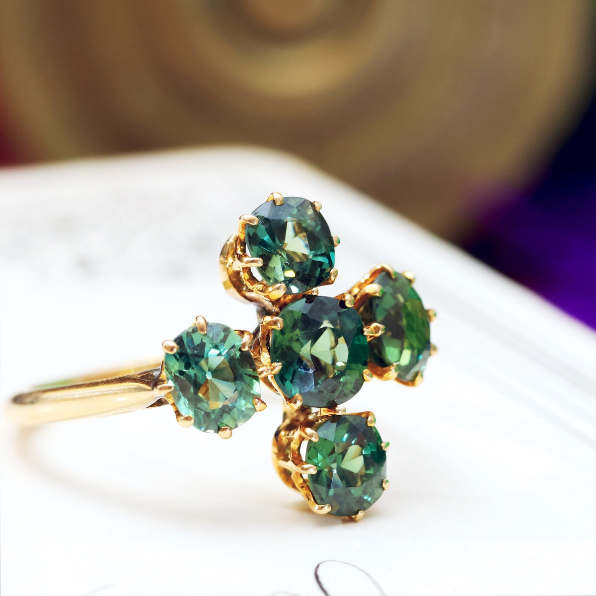 Antique Victorian Green Sapphire Ring