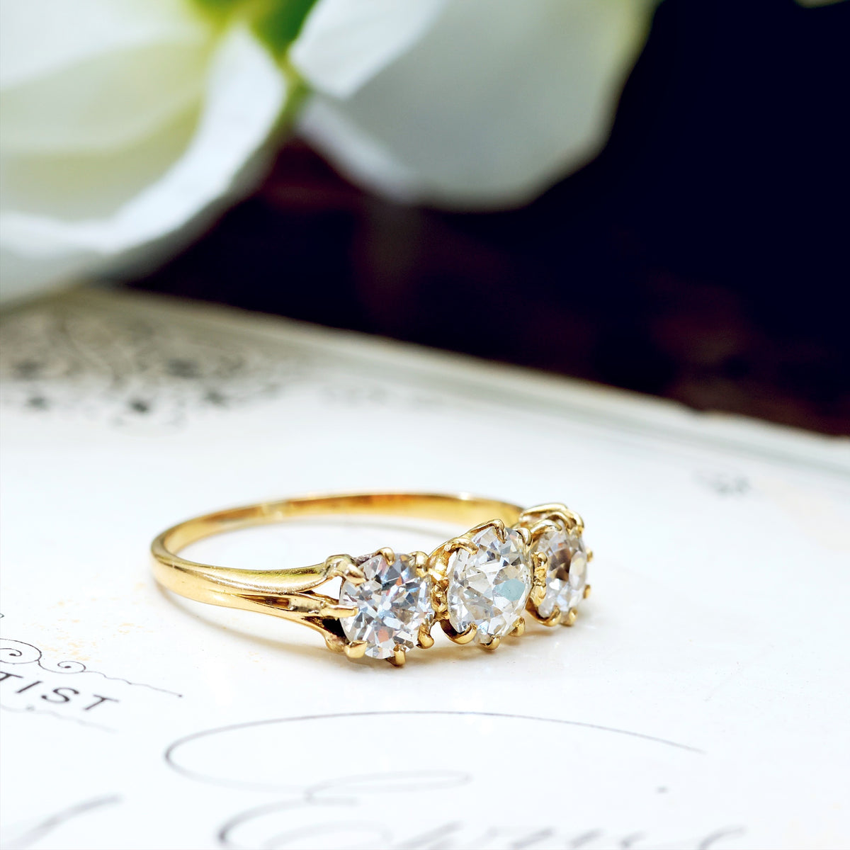 Antique Trilogy Diamond Engagement Ring