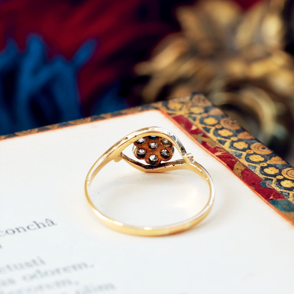 Sweet Antique Edwardian Floral Diamond Ring