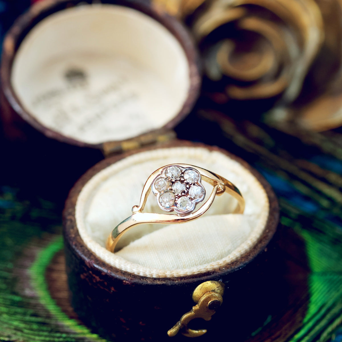 Sweet Antique Edwardian Floral Diamond Ring