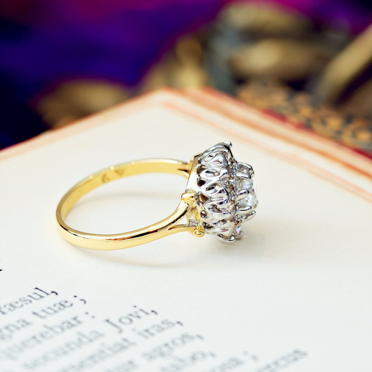 Awesome Loveliness! Vintage Diamond Cluster Engagement Ring