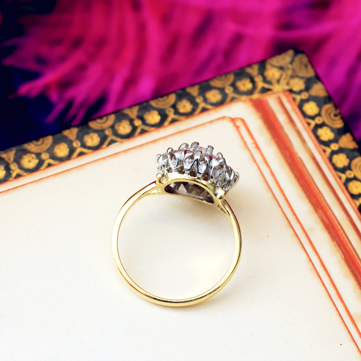 Awesome Loveliness! Vintage Diamond Cluster Engagement Ring