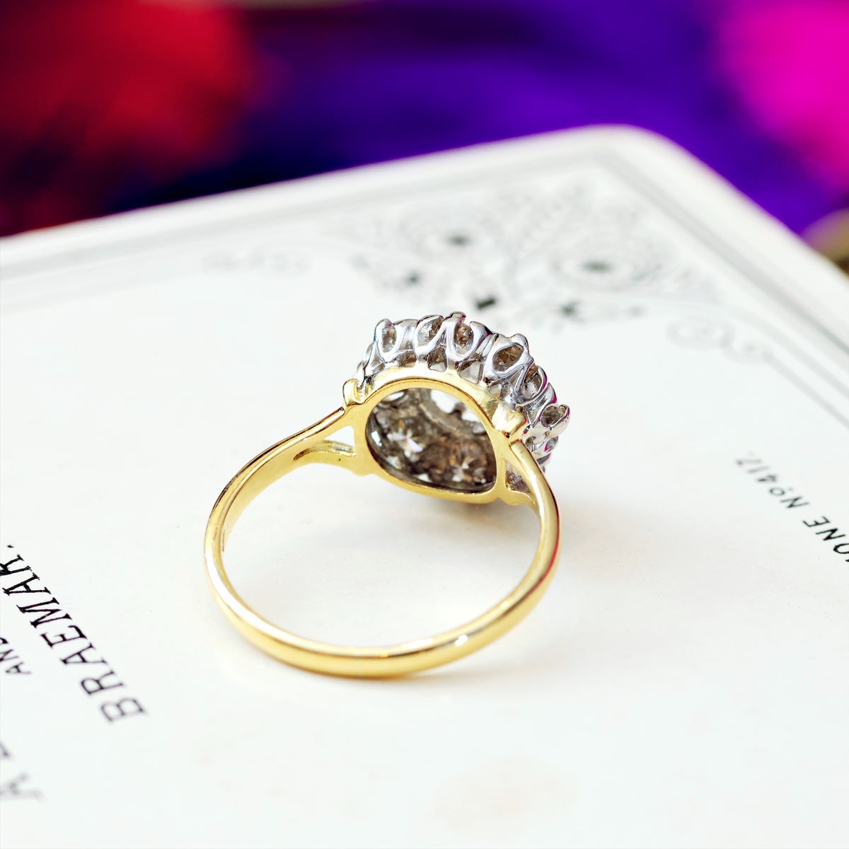 Awesome Loveliness! Vintage Diamond Cluster Engagement Ring