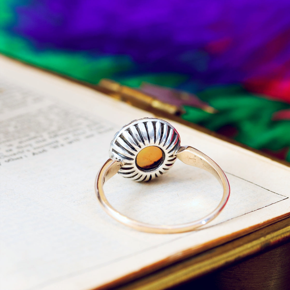 Vintage Lovely Opal & Paste Cluster Ring