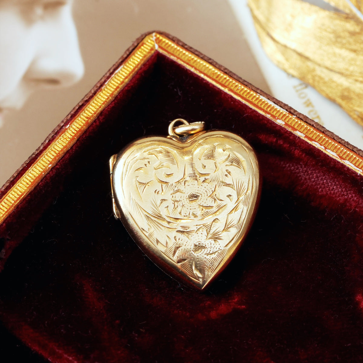 Antique Hand Engraved Edwardian Heart Locket