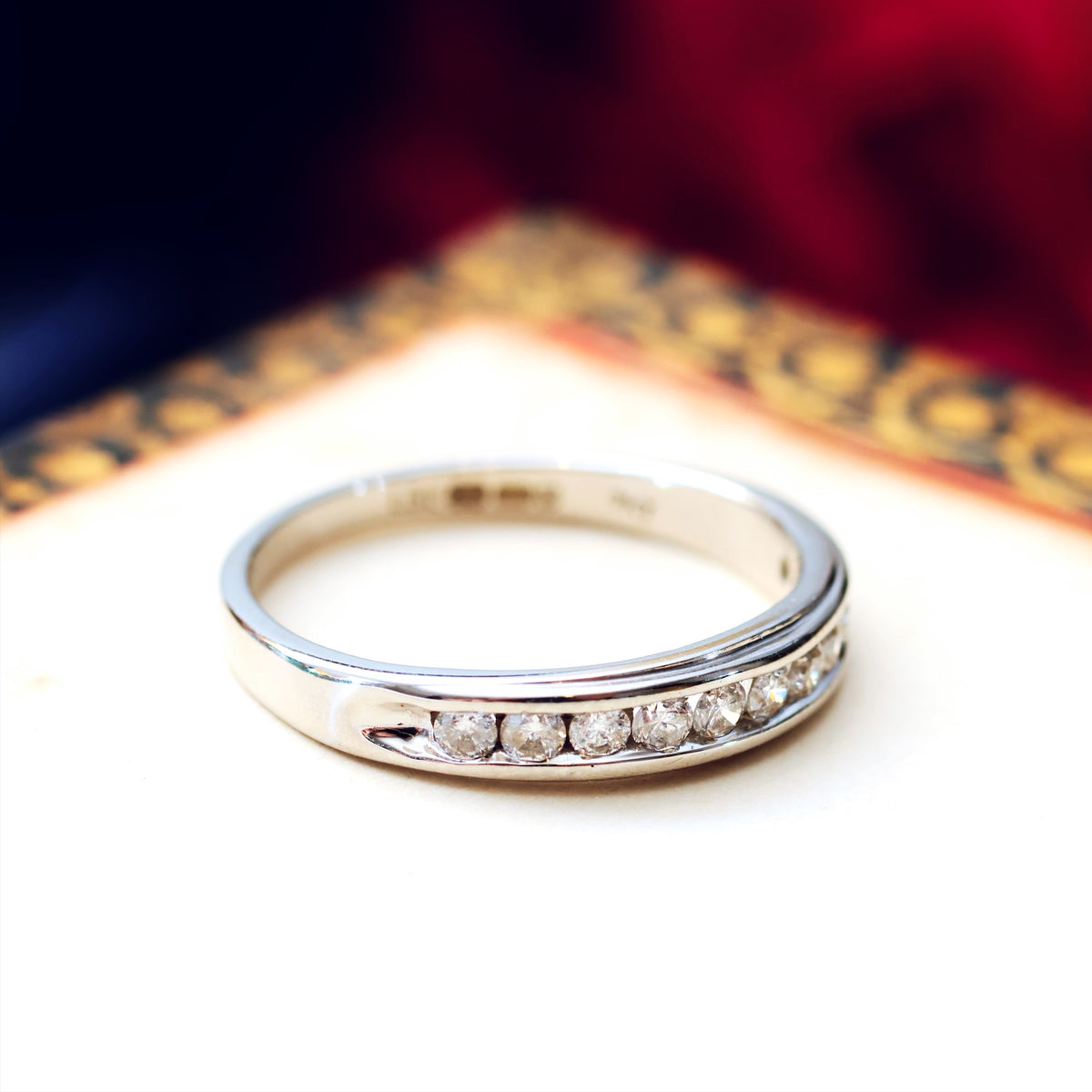 A Petite 9ct White Gold Diamond Half Eternity Band