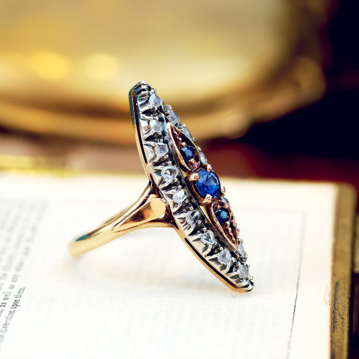 Extravagant Vintage Sapphire & Diamond Cocktail Ring