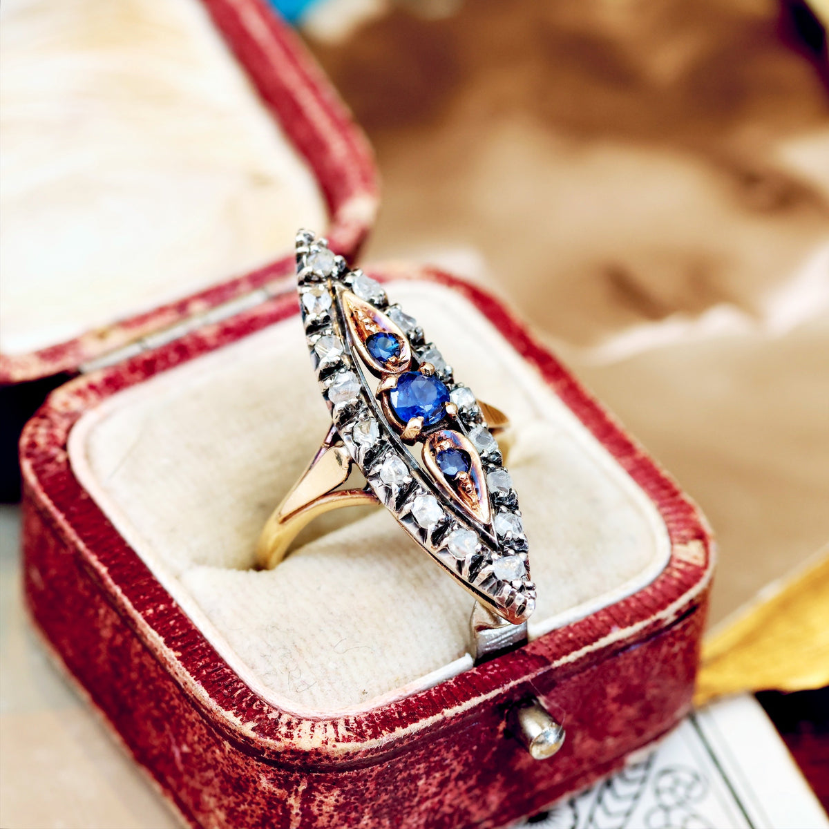 Vintage Sapphire & Diamond Cocktail Ring