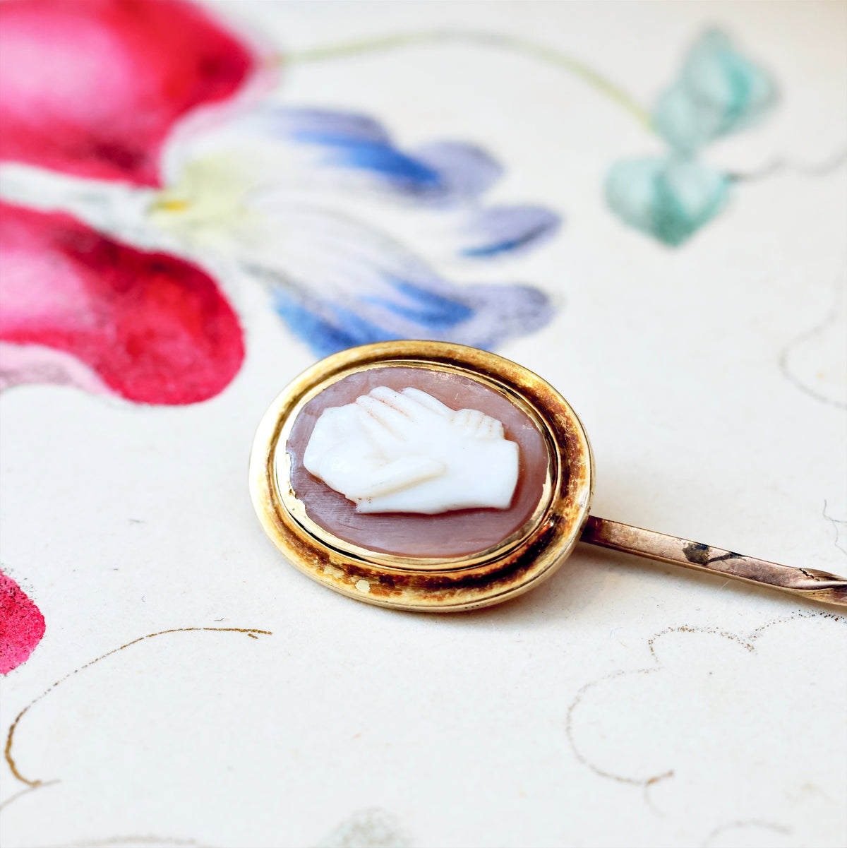 Antique Cameo Stick Pin