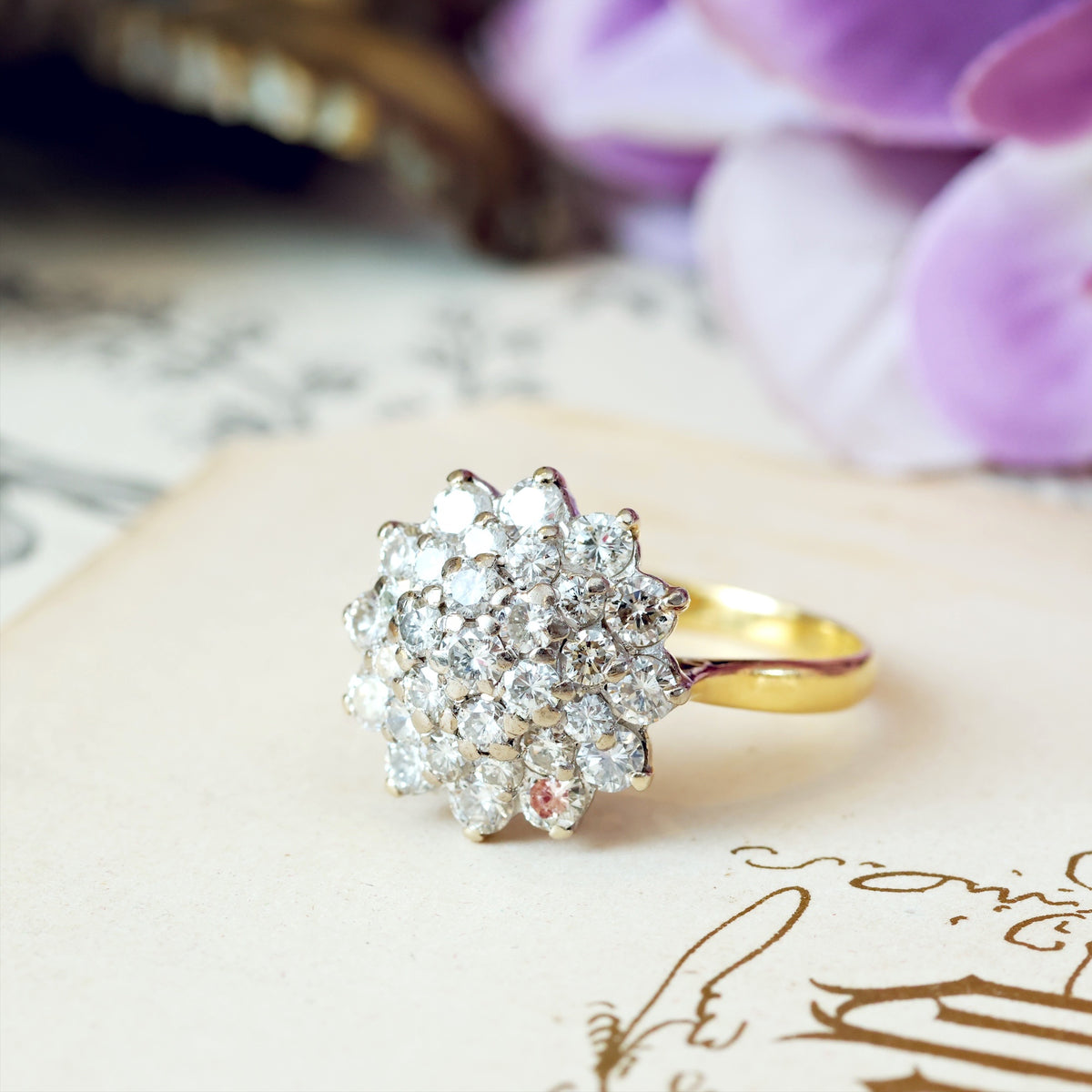 Vintage Diamond Glitterball Cluster Cocktail Ring