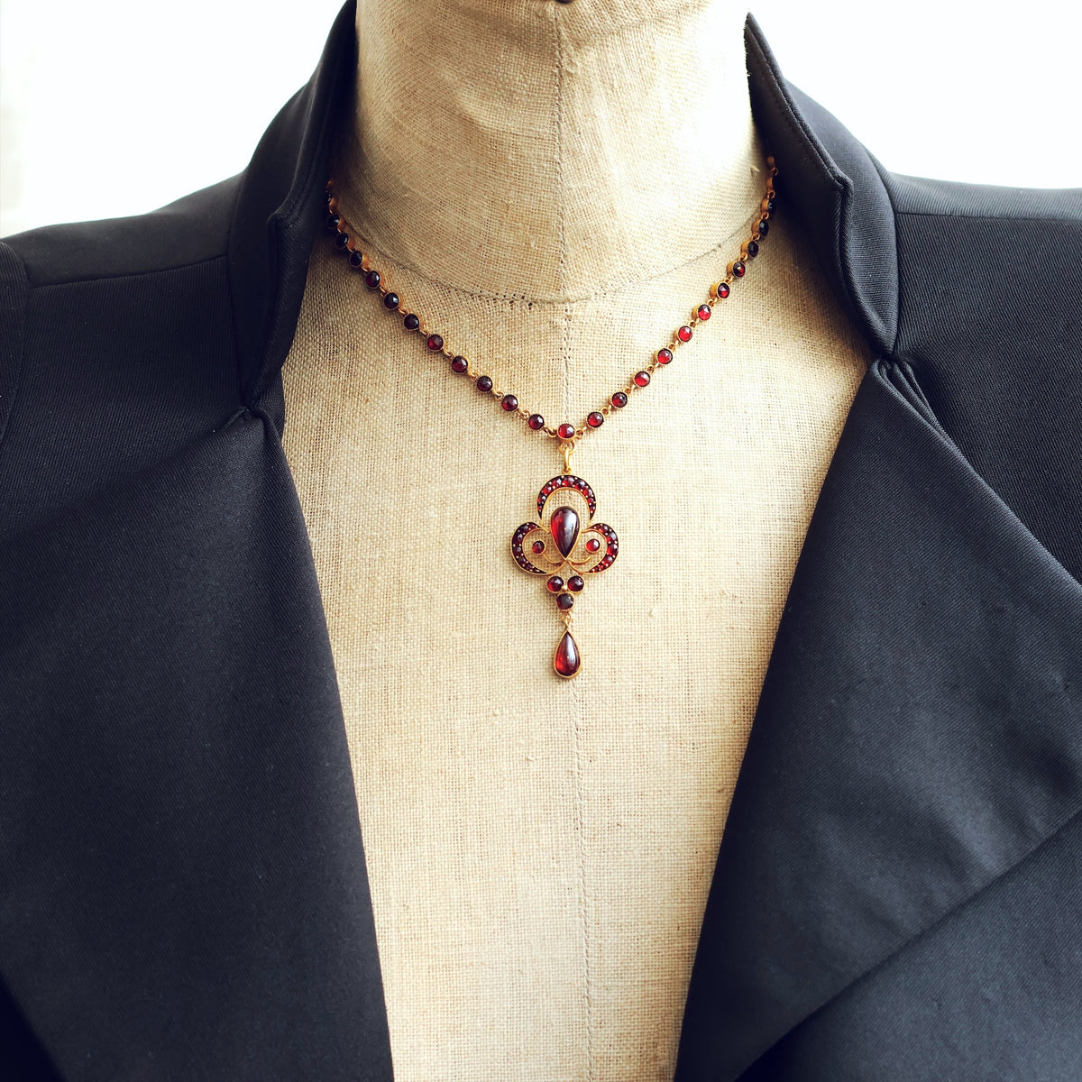 Vintage Bohemian Garnet Necklet