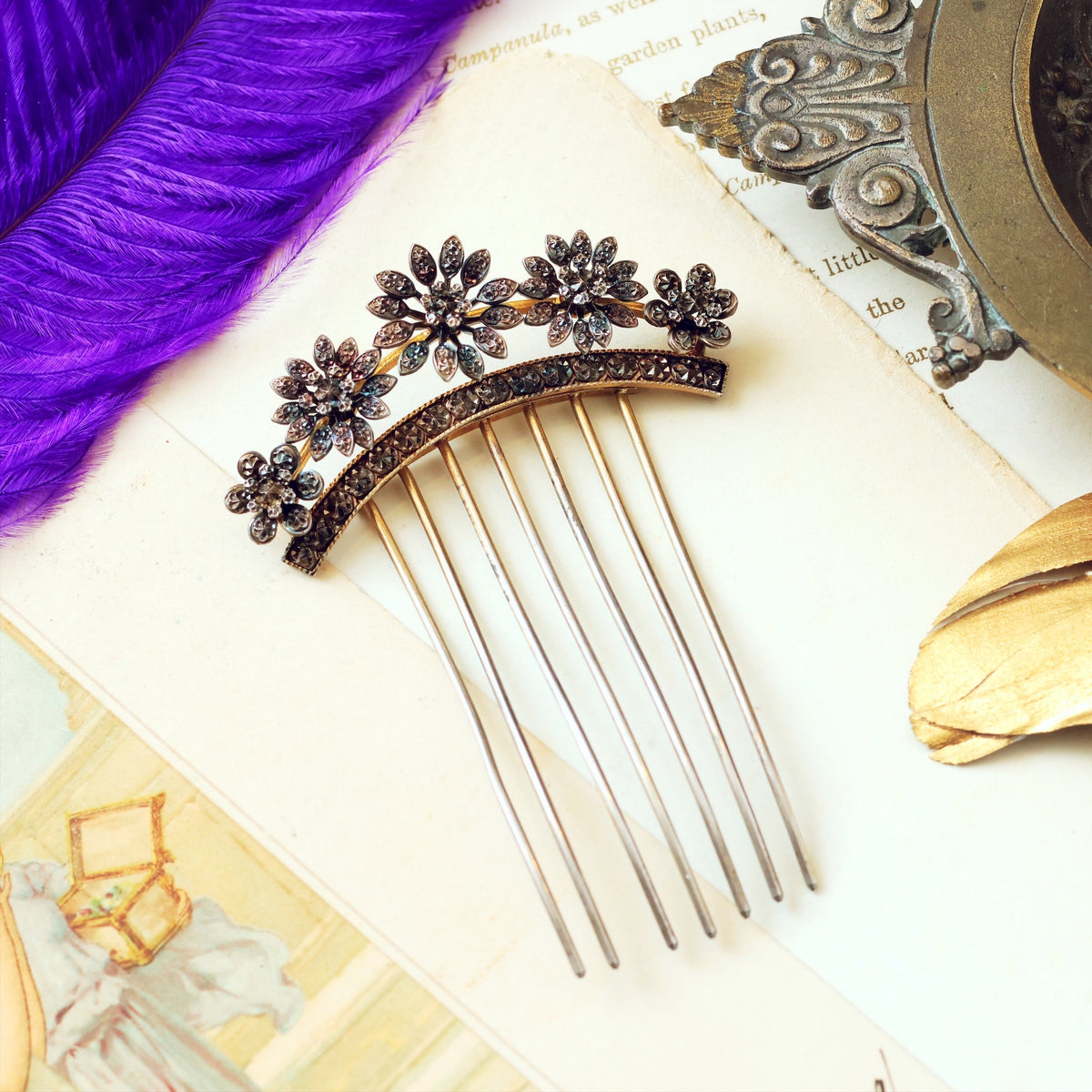 Scarce Find! Antique Victorian 'Tiara' Hair Comb