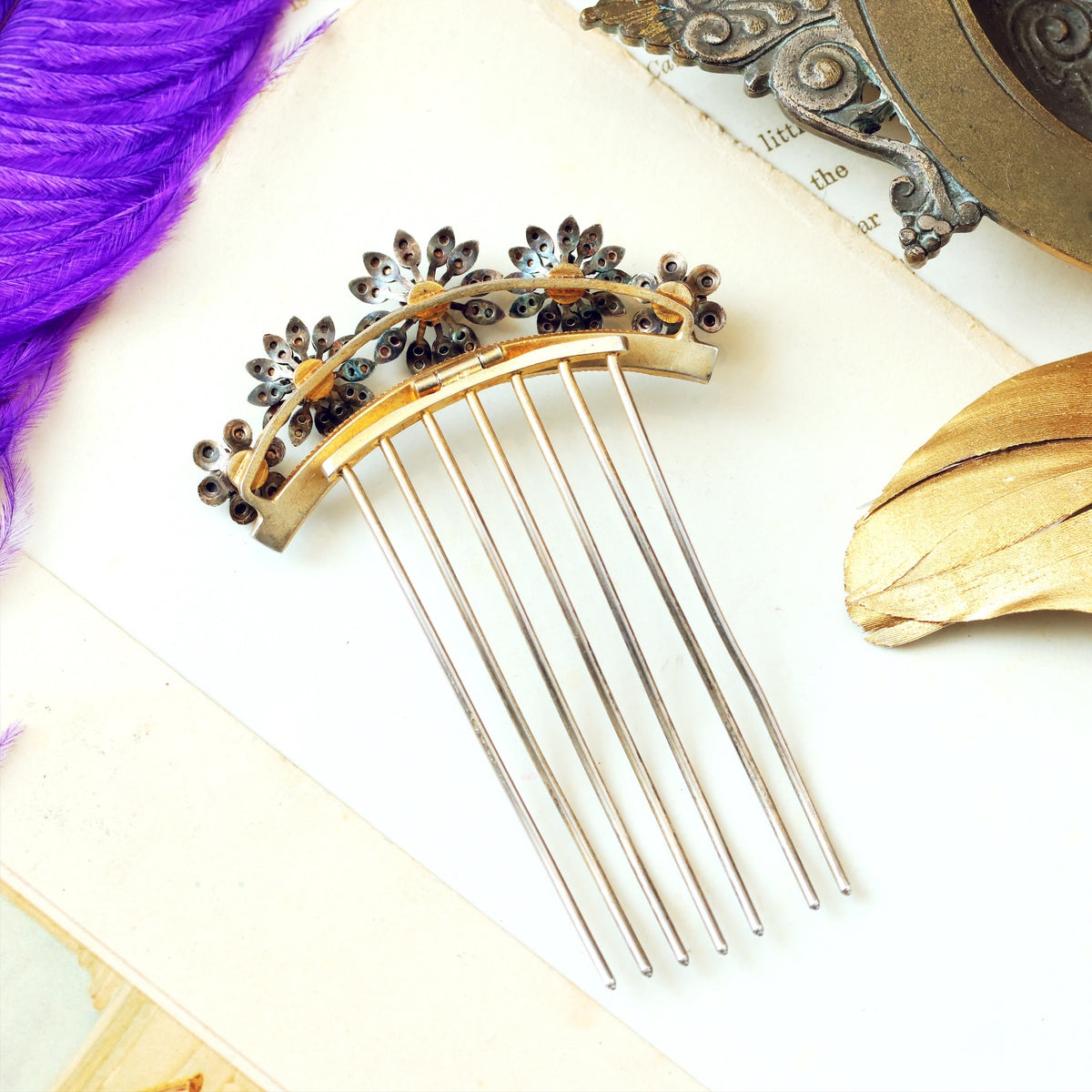 Scarce Find! Antique Victorian 'Tiara' Hair Comb