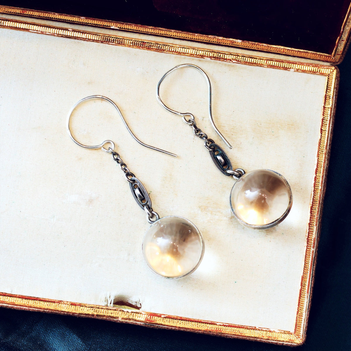 Antique Silver 'Pools of Light' Drop Earrings