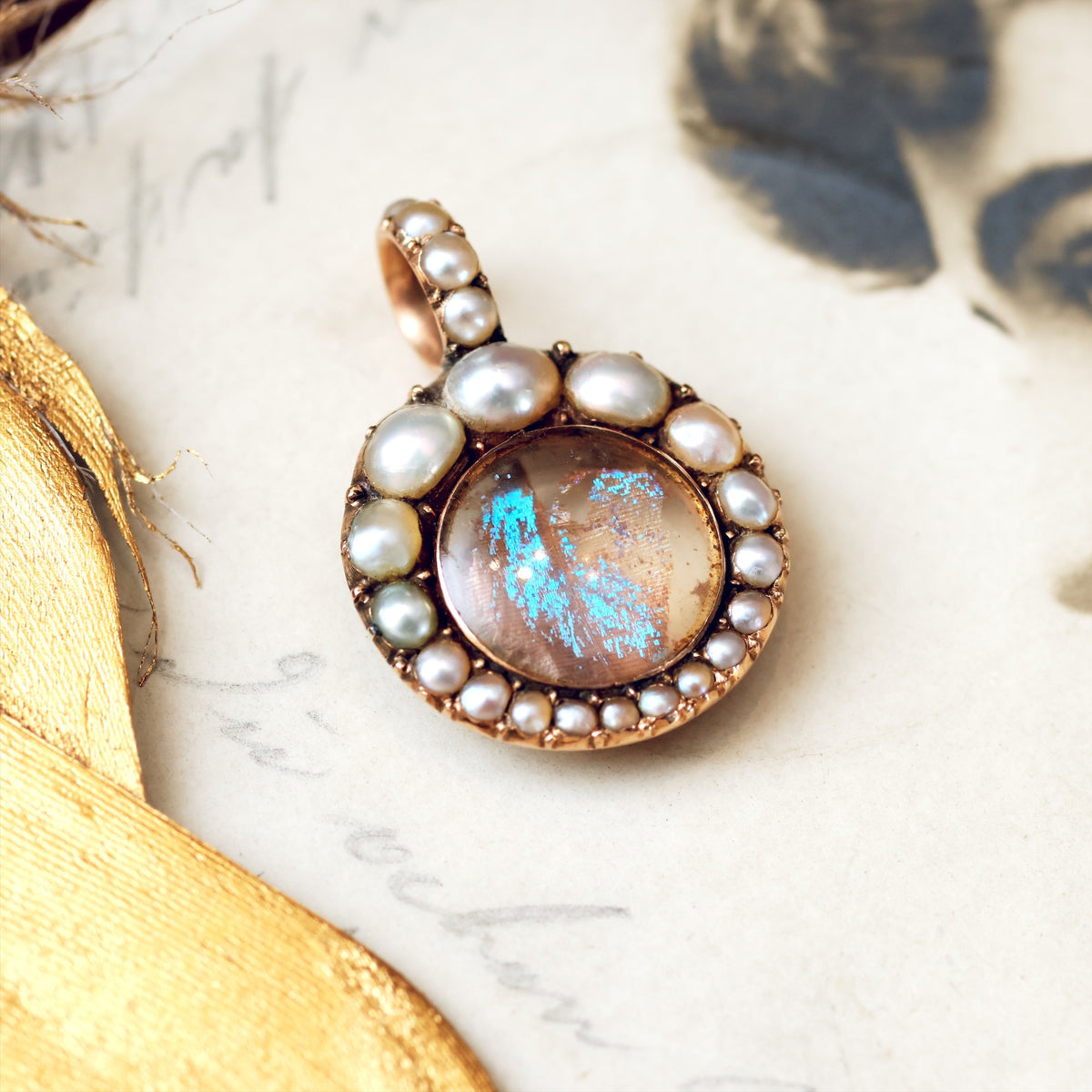 Circa 1820 Georgian Antique Wild Pearl Locket