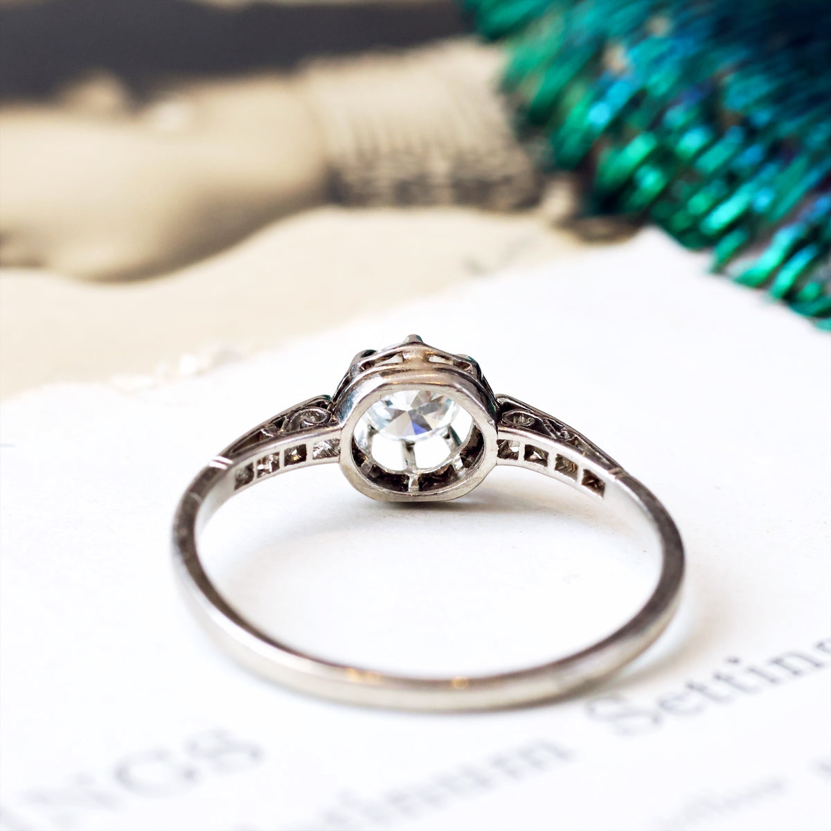 Vintage Art Deco Platinum Diamond Engagement Ring