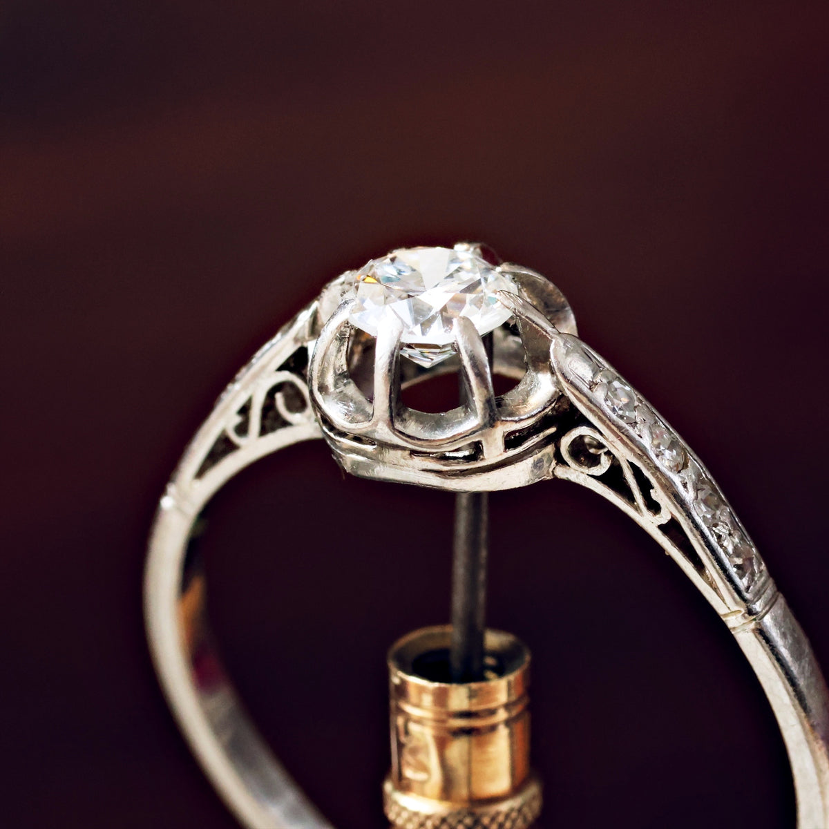 Vintage Art Deco Platinum Diamond Engagement Ring