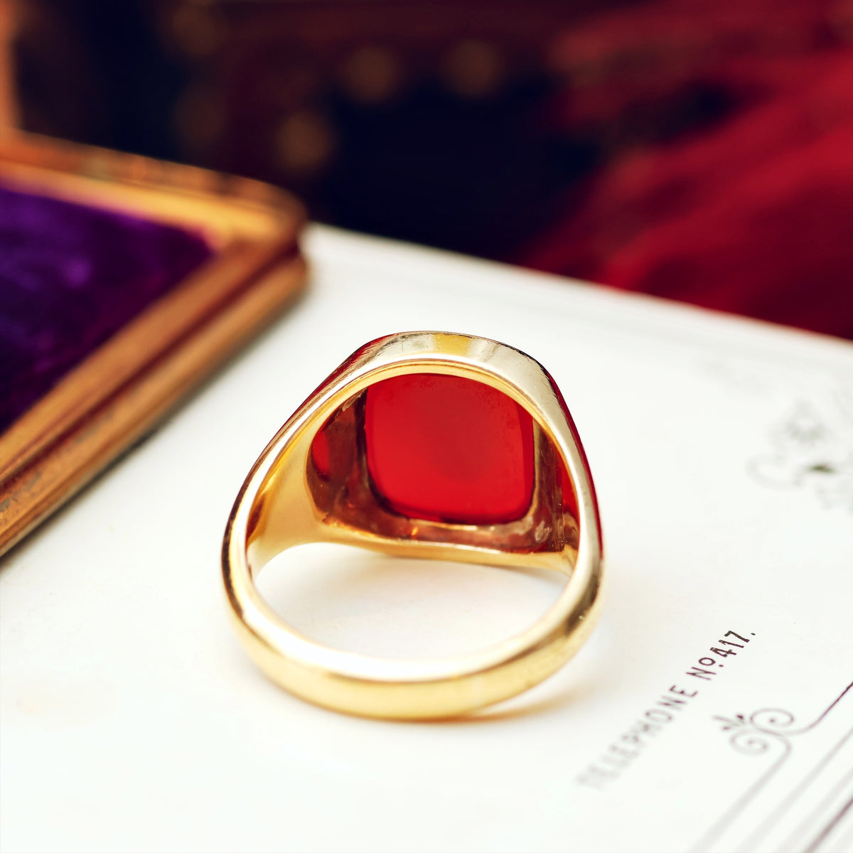 Vintage 9ct Gold Carnelian Signet Ring