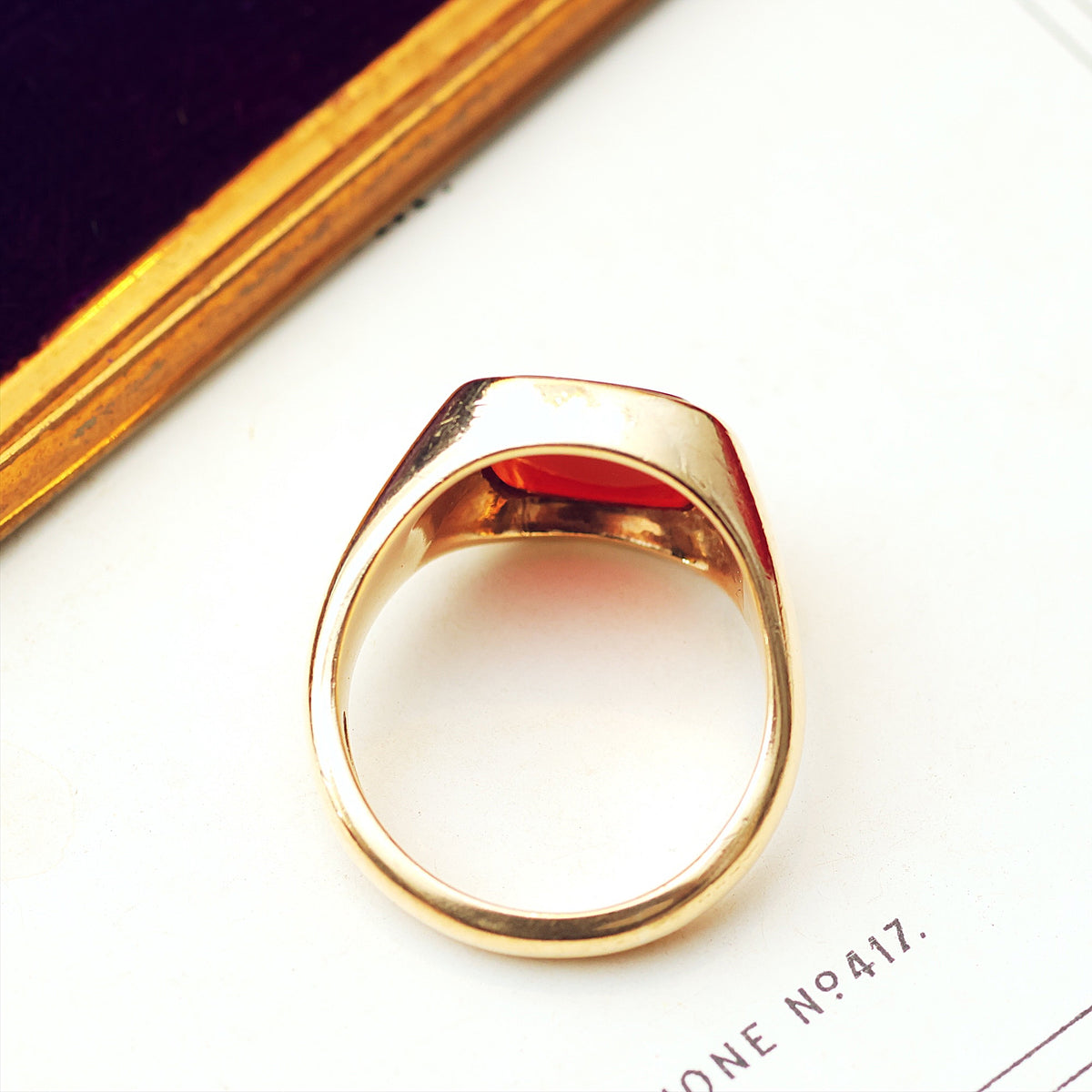 Vintage 9ct Gold Carnelian Signet Ring