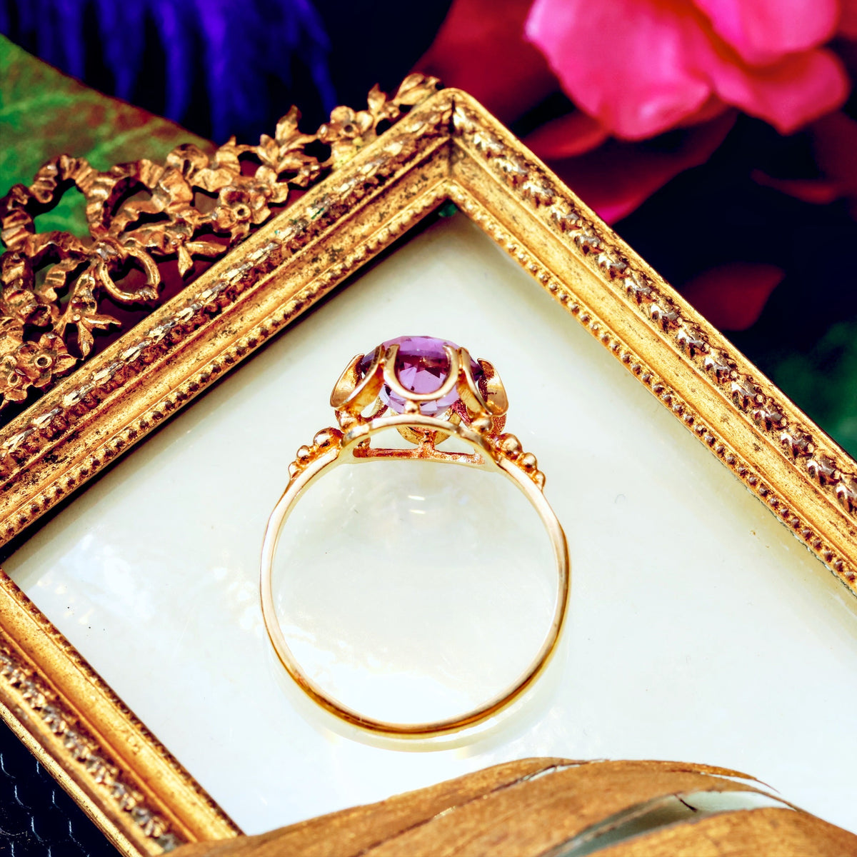 Vintage Date 1974 Lilac Amethyst Gem Ring