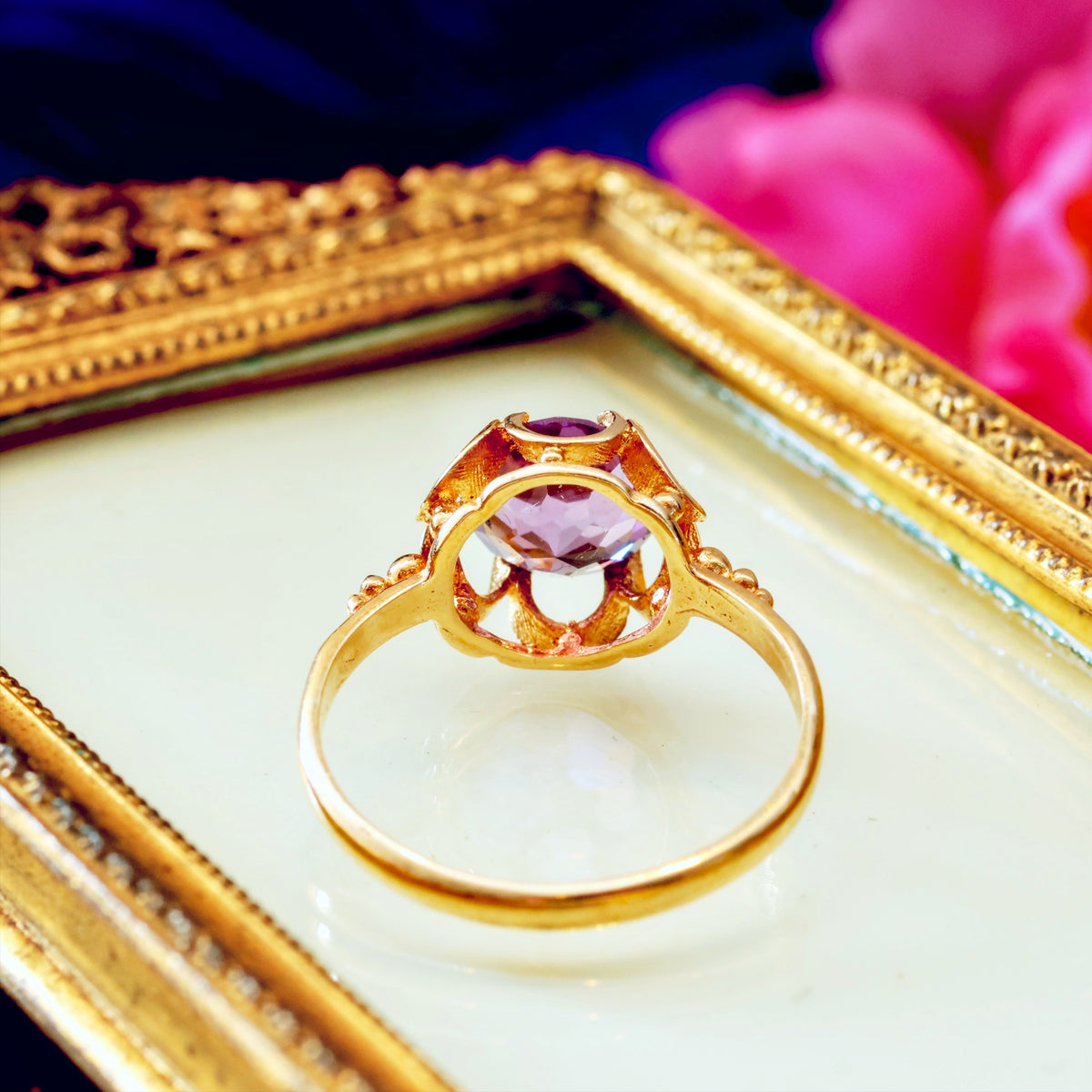 Vintage Date 1974 Lilac Amethyst Gem Ring