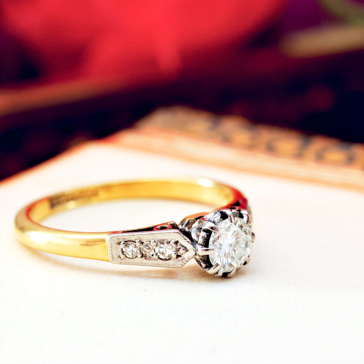 Loveliest Vintage Diamond Solitaire Engagement Ring