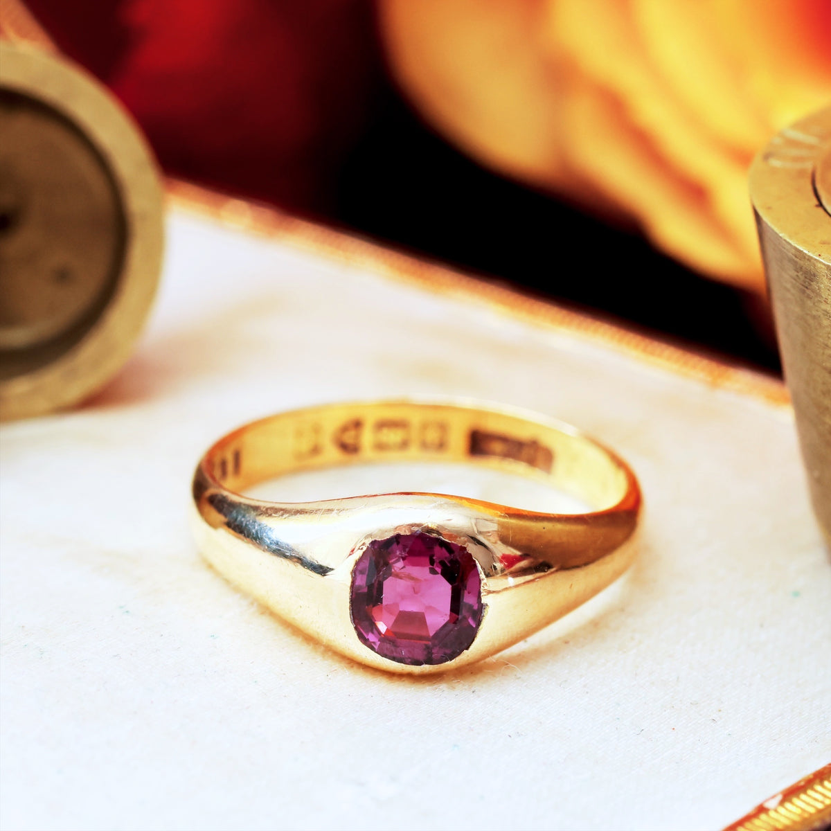 Antique Date 1902 Natural Burmese Ruby Ring