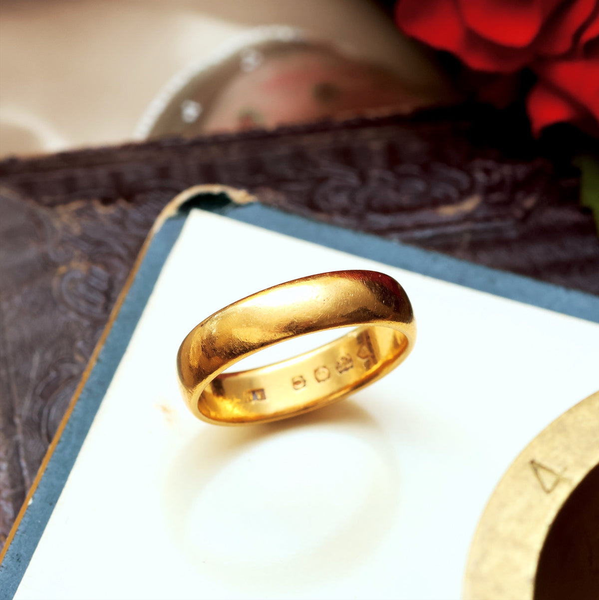 Antique Date 1909 22ct Gold Wedding Ring