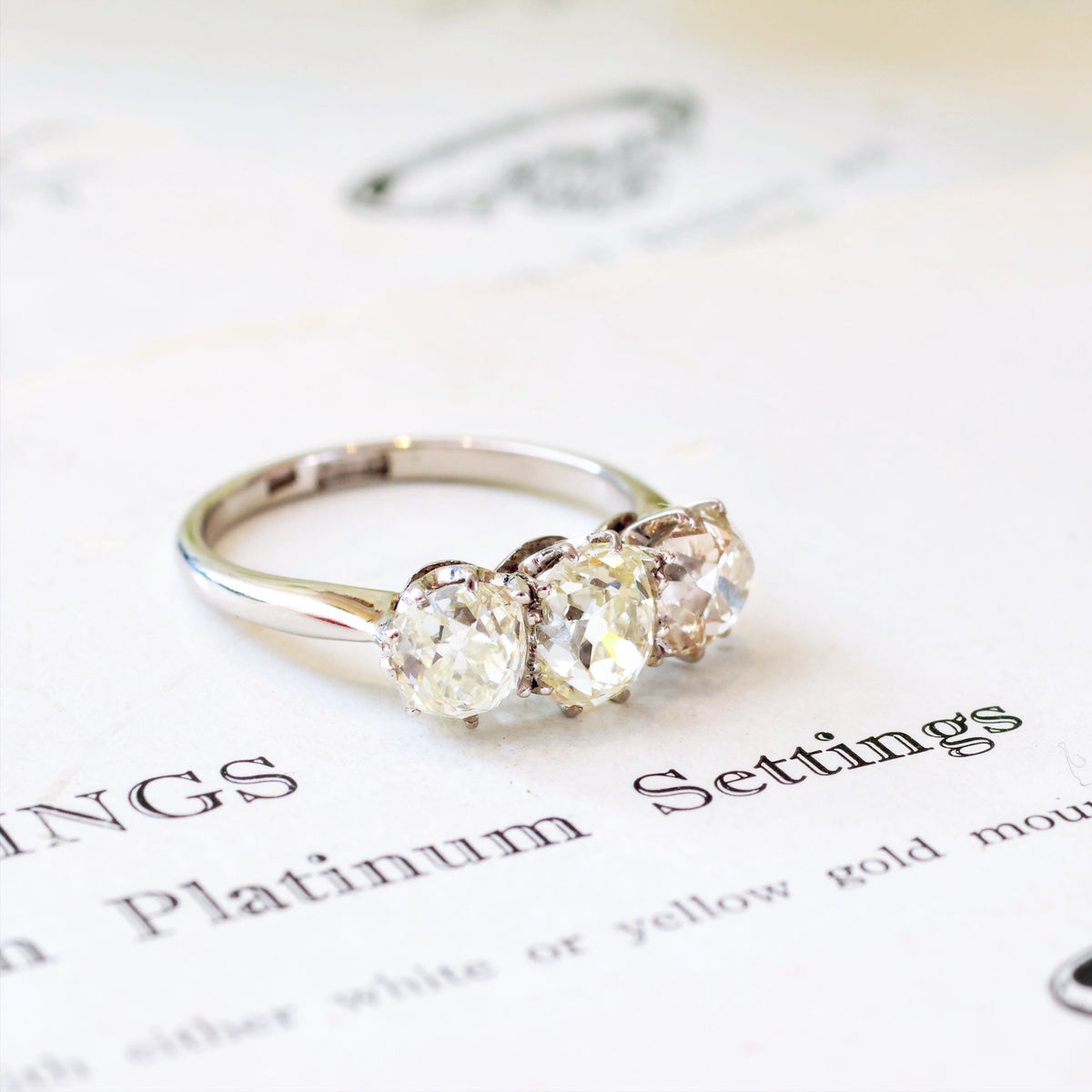 Spellbound! Vintage Hand Cut Diamond Trilogy Ring