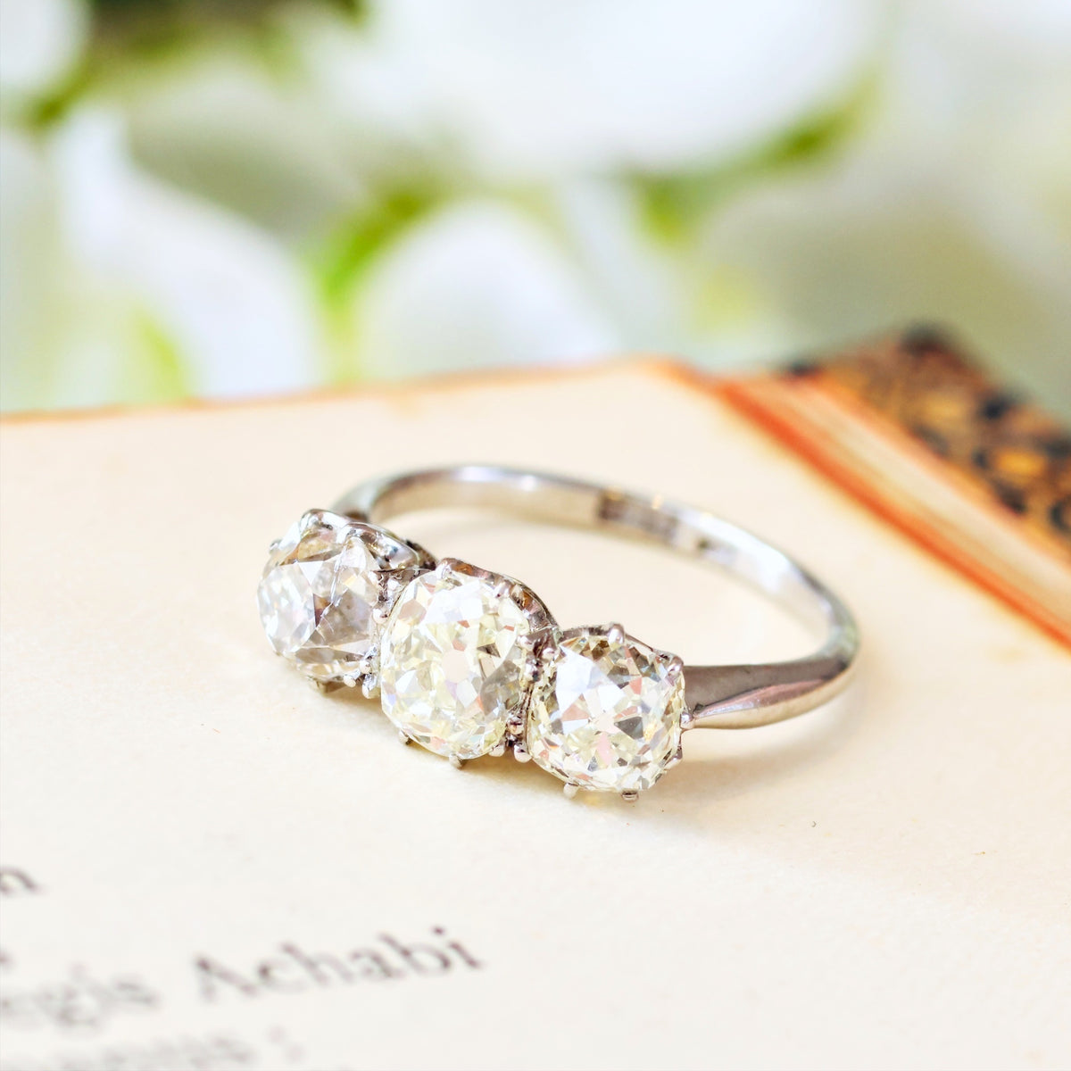 Spellbound! Vintage Hand Cut Diamond Trilogy Ring