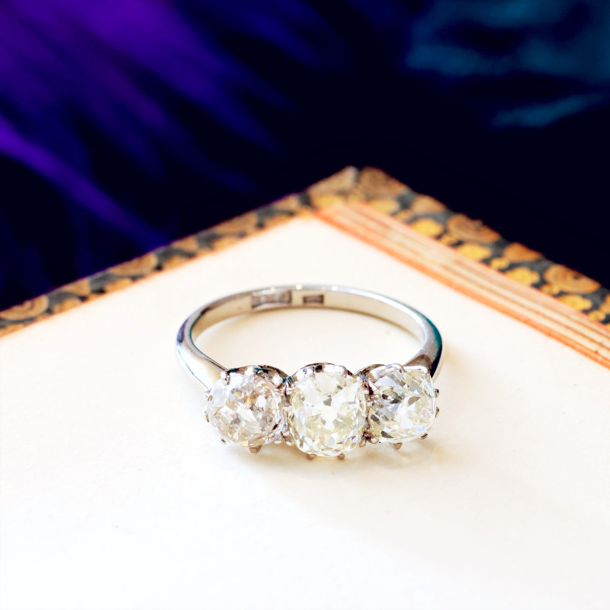 Spellbound! Vintage Hand Cut Diamond Trilogy Ring