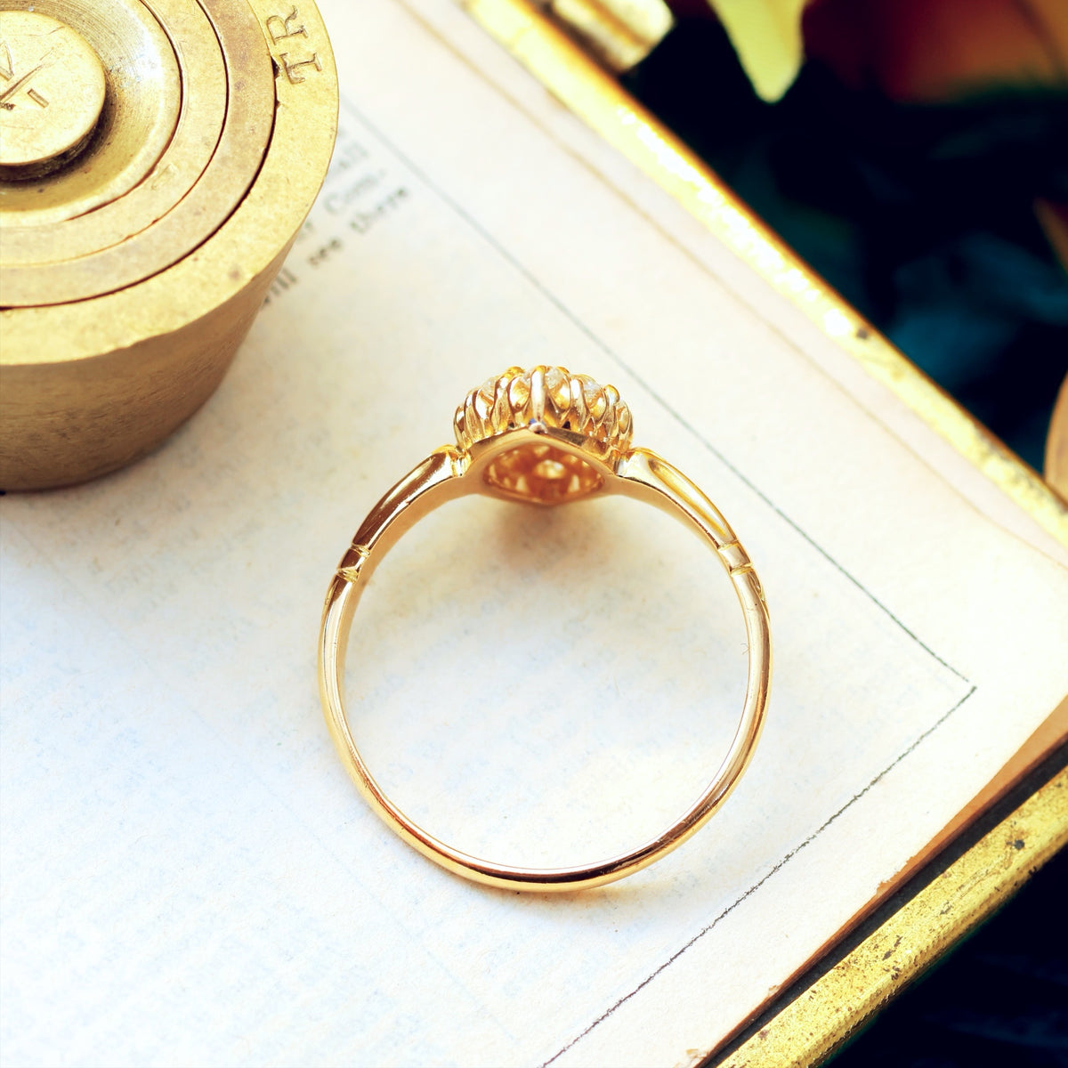 Antique Victorian Sapphire & Diamond Navette Ring