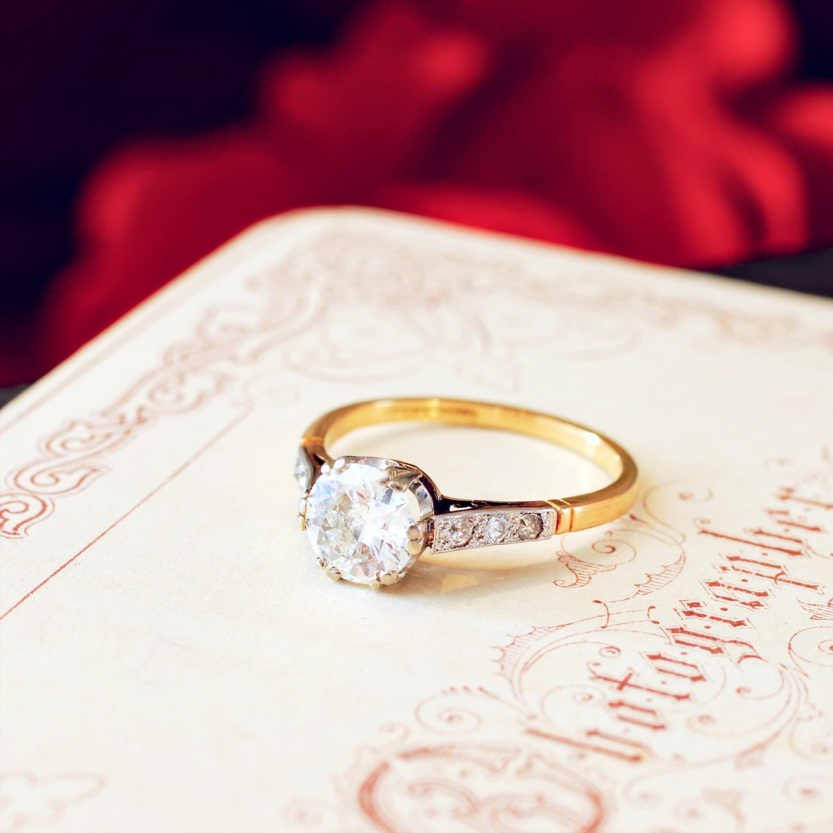 Date 1936 One Carat Vintage Diamond Engagement Ring