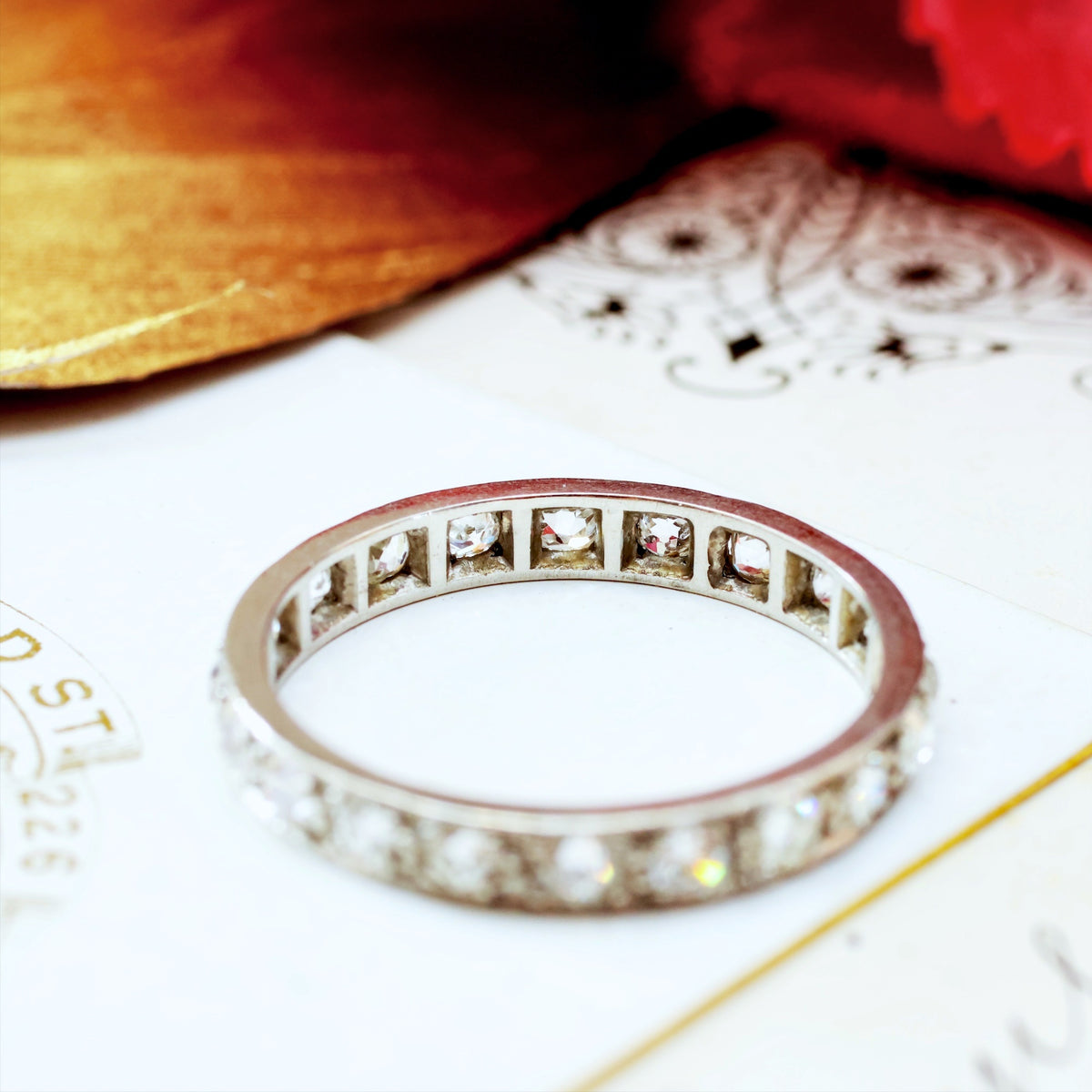 Vintage Size '0'/ '7' One Carat Platinum Diamond Eternity Ring