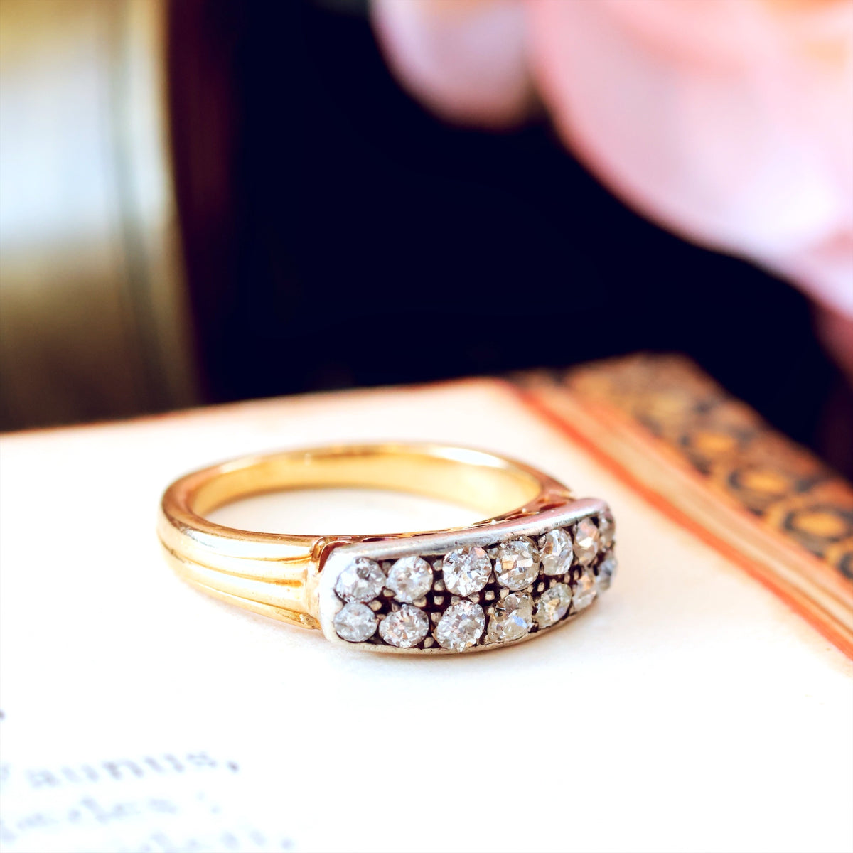 Unusual Antique Victorian Old Cut Diamond Ring