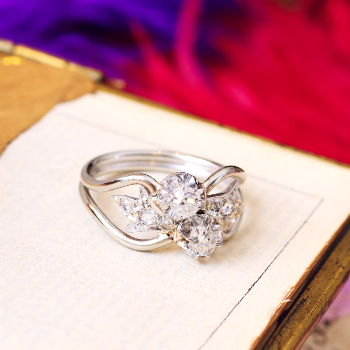 Vintage 'Toi et Moi' Diamond Crossover Ring