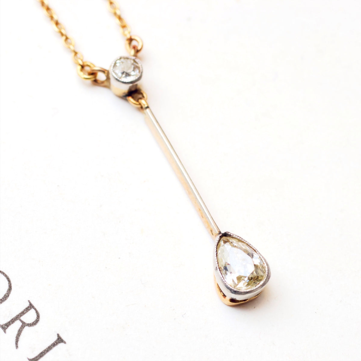 Darling Antique Pear Cut Diamond Pendant