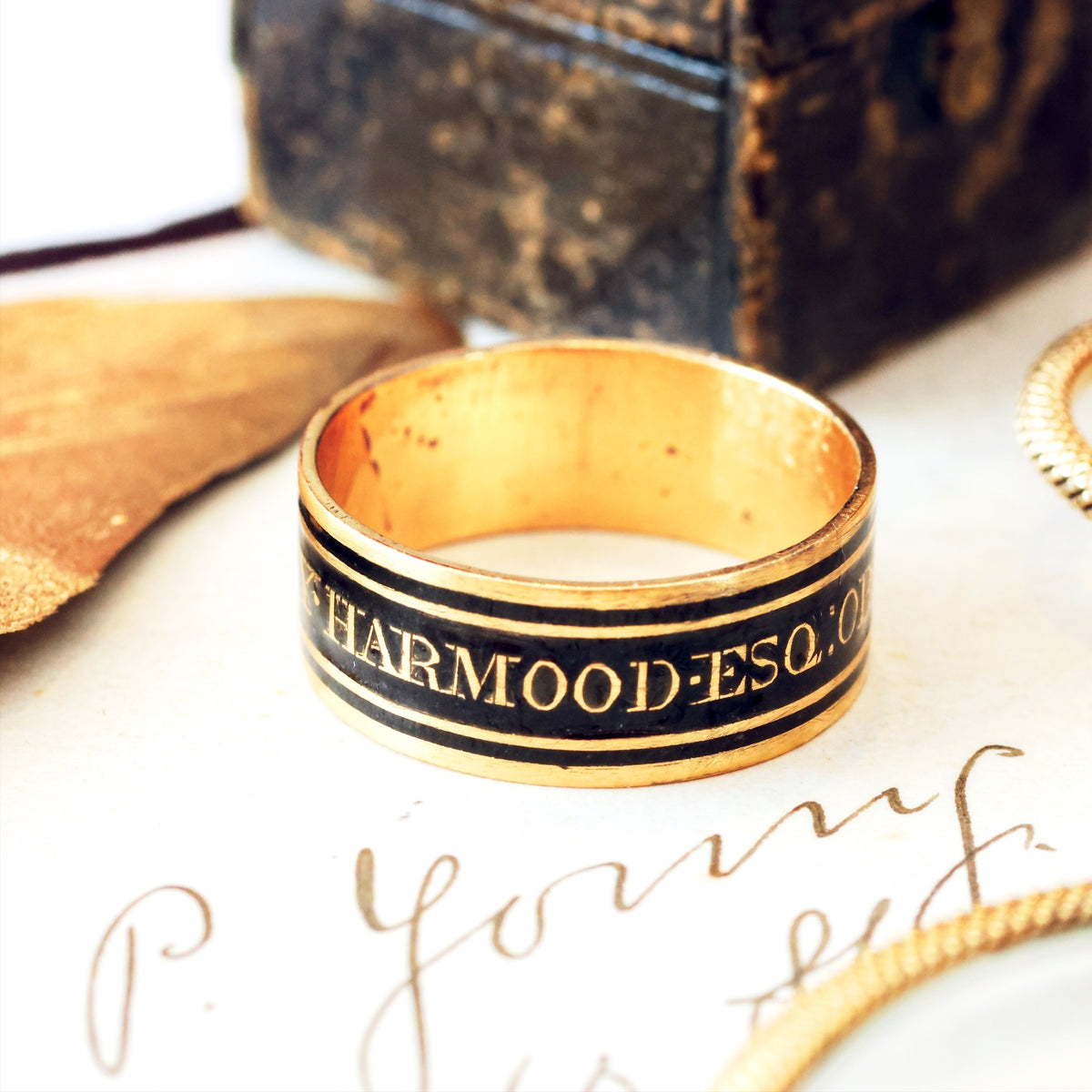 Mourning Ring for Harry Harmood Esq Date 1808