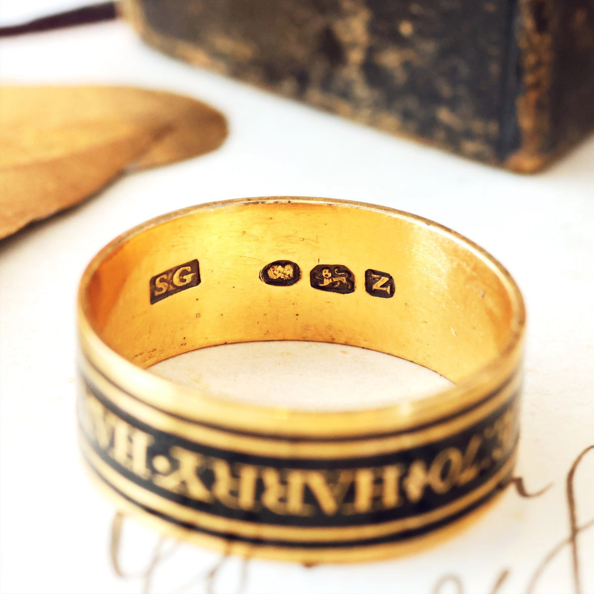 Mourning Ring for Harry Harmood Esq Date 1808