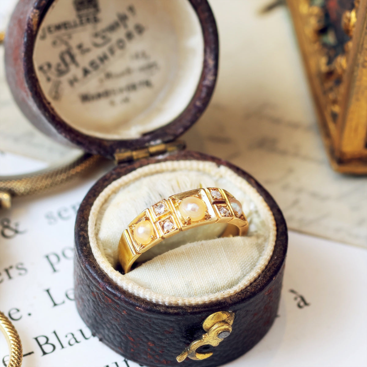 Antique Victorian Diamond & Pearl Ring