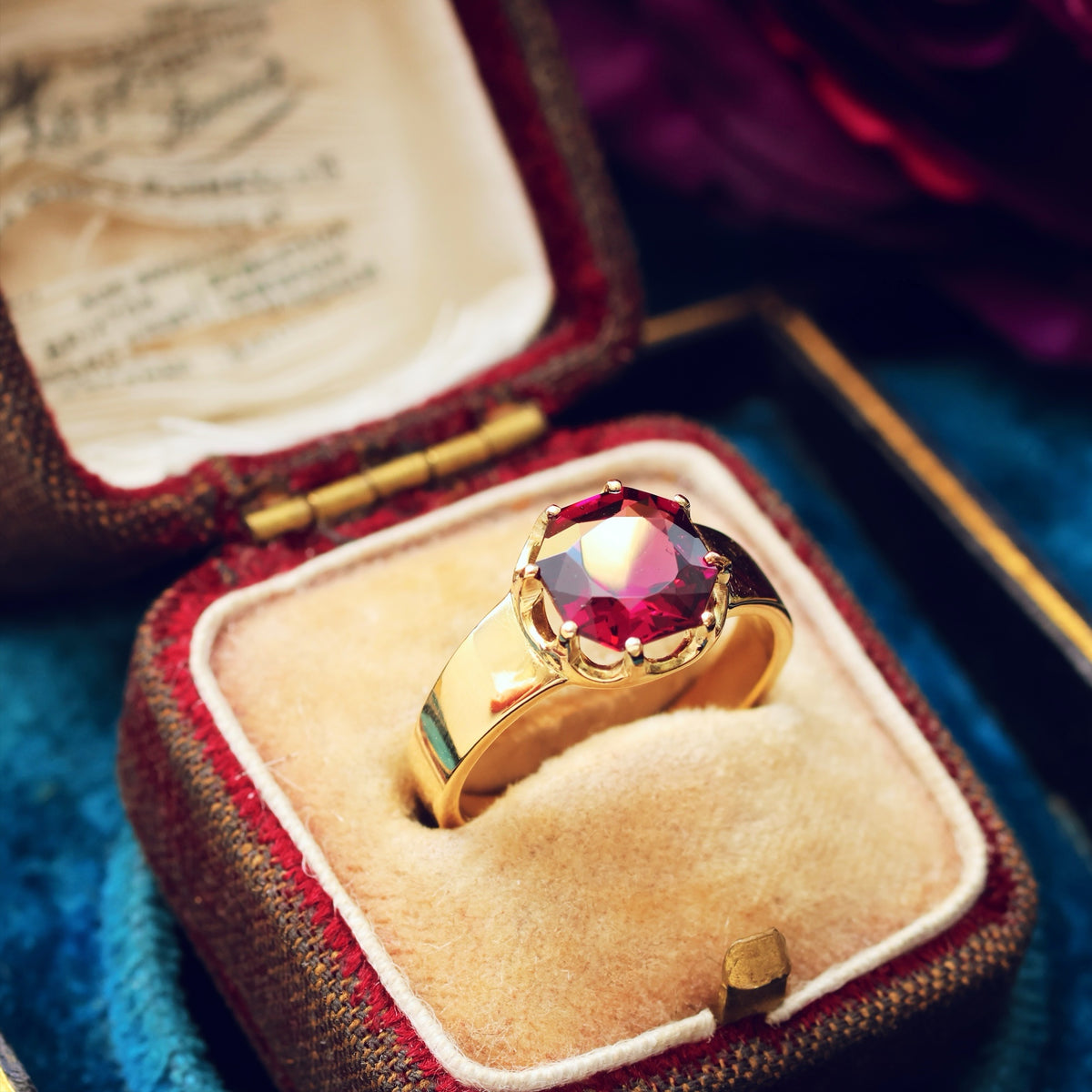 Fascinating Vintage Almandine Garnet Ring