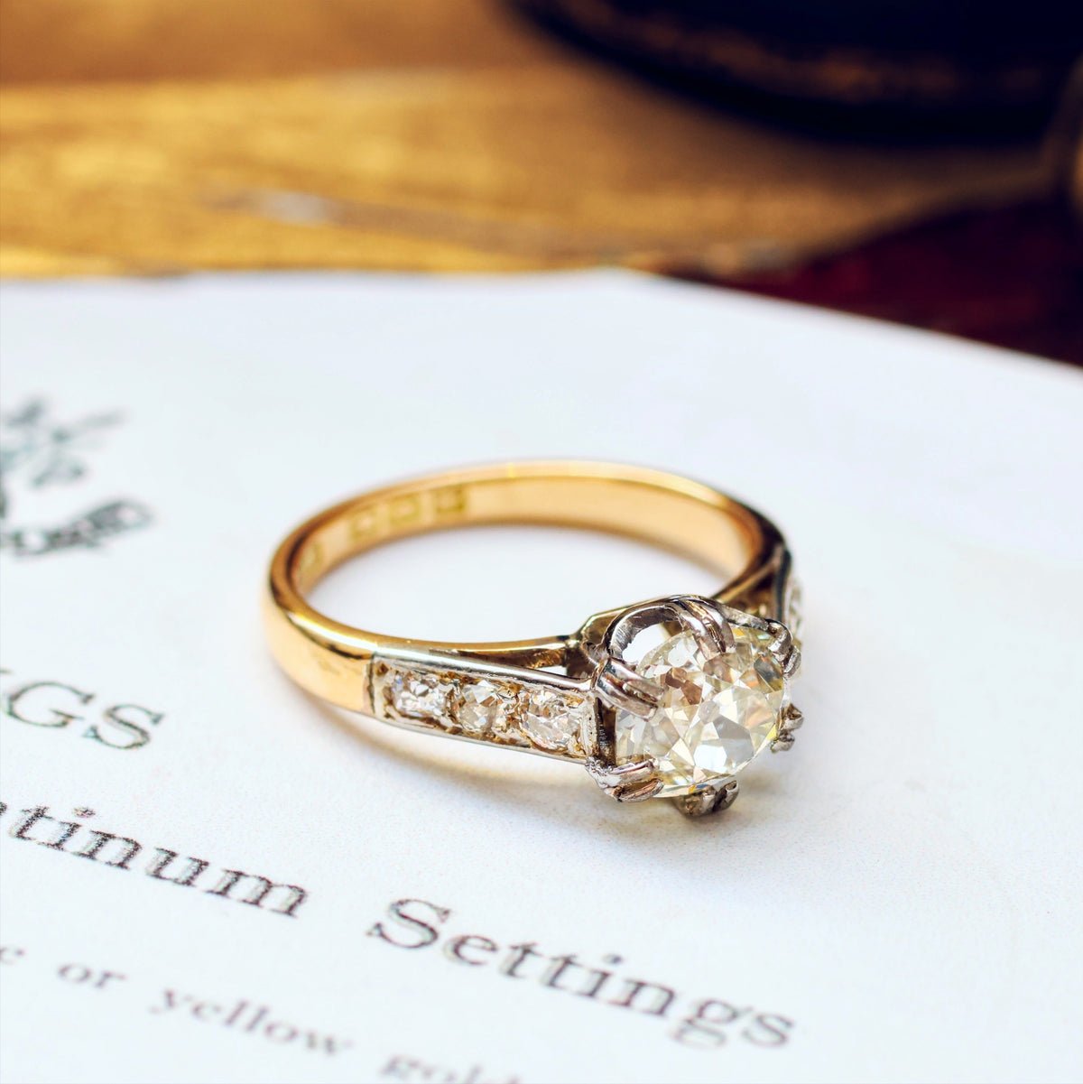 Oh Romantic Soul! 1.36ct European Cut Diamond Engagement Ring