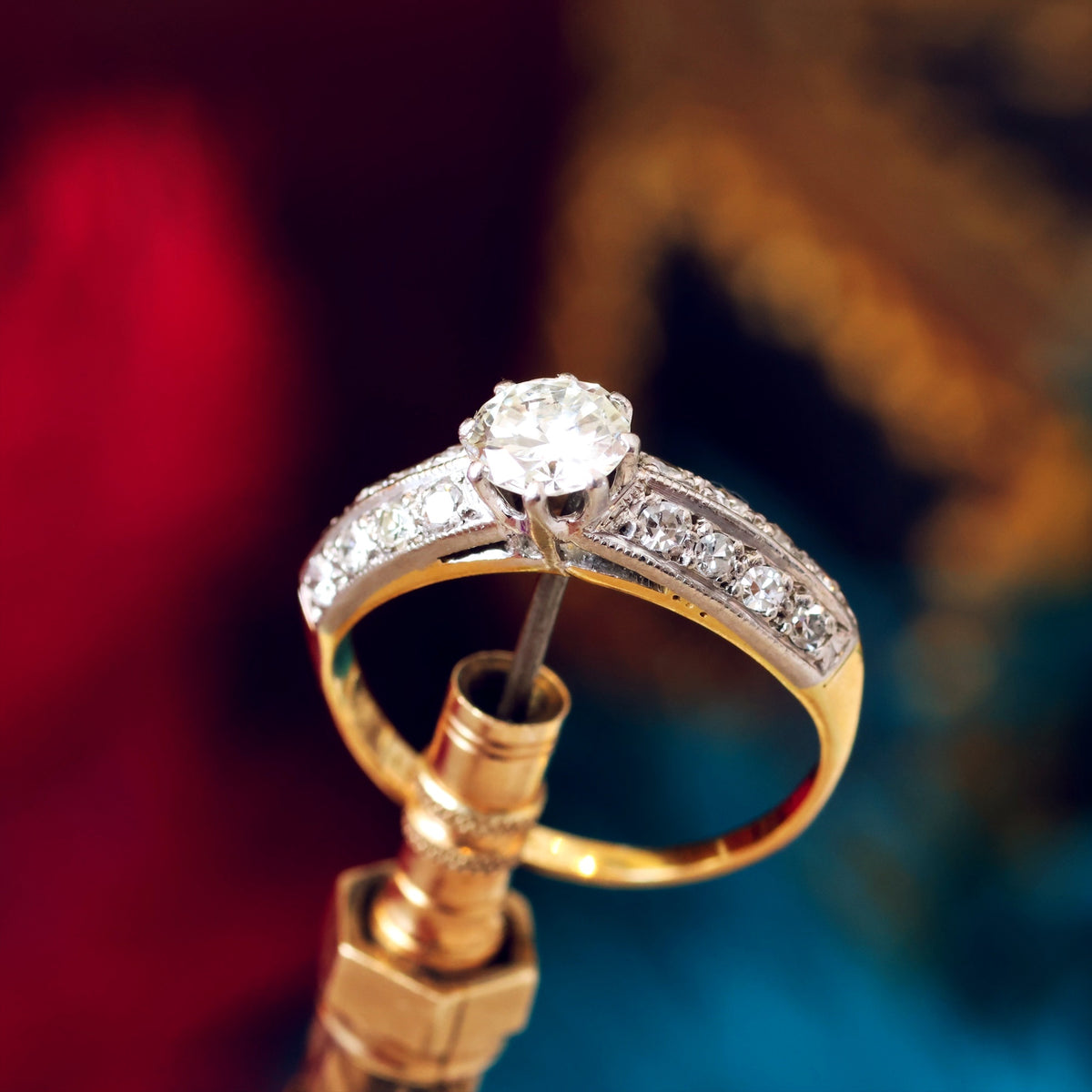 An Exceptional Vintage Mid Century Diamond Engagement Ring