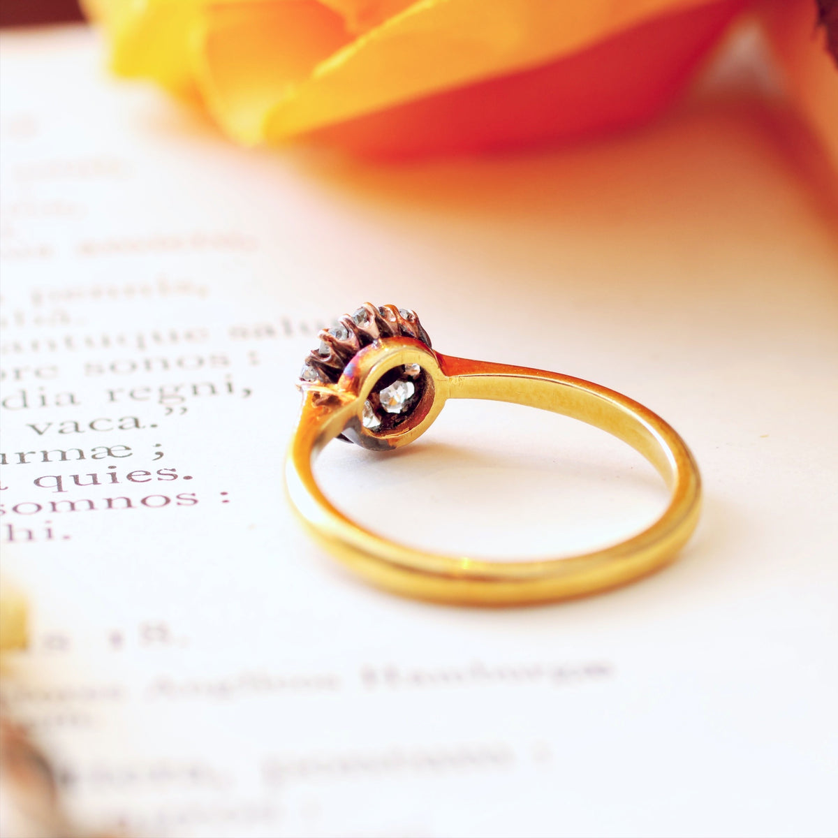 Dainty Little Vintage Ruby & Diamond Flowerette Ring