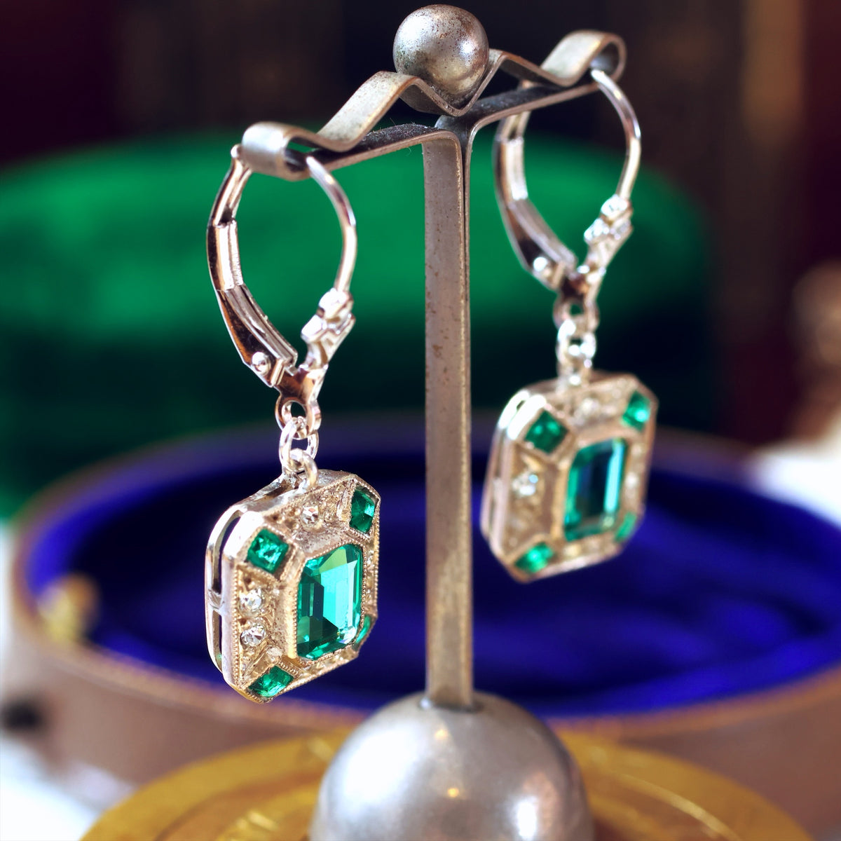 Vintage Art Deco Paste Earrings