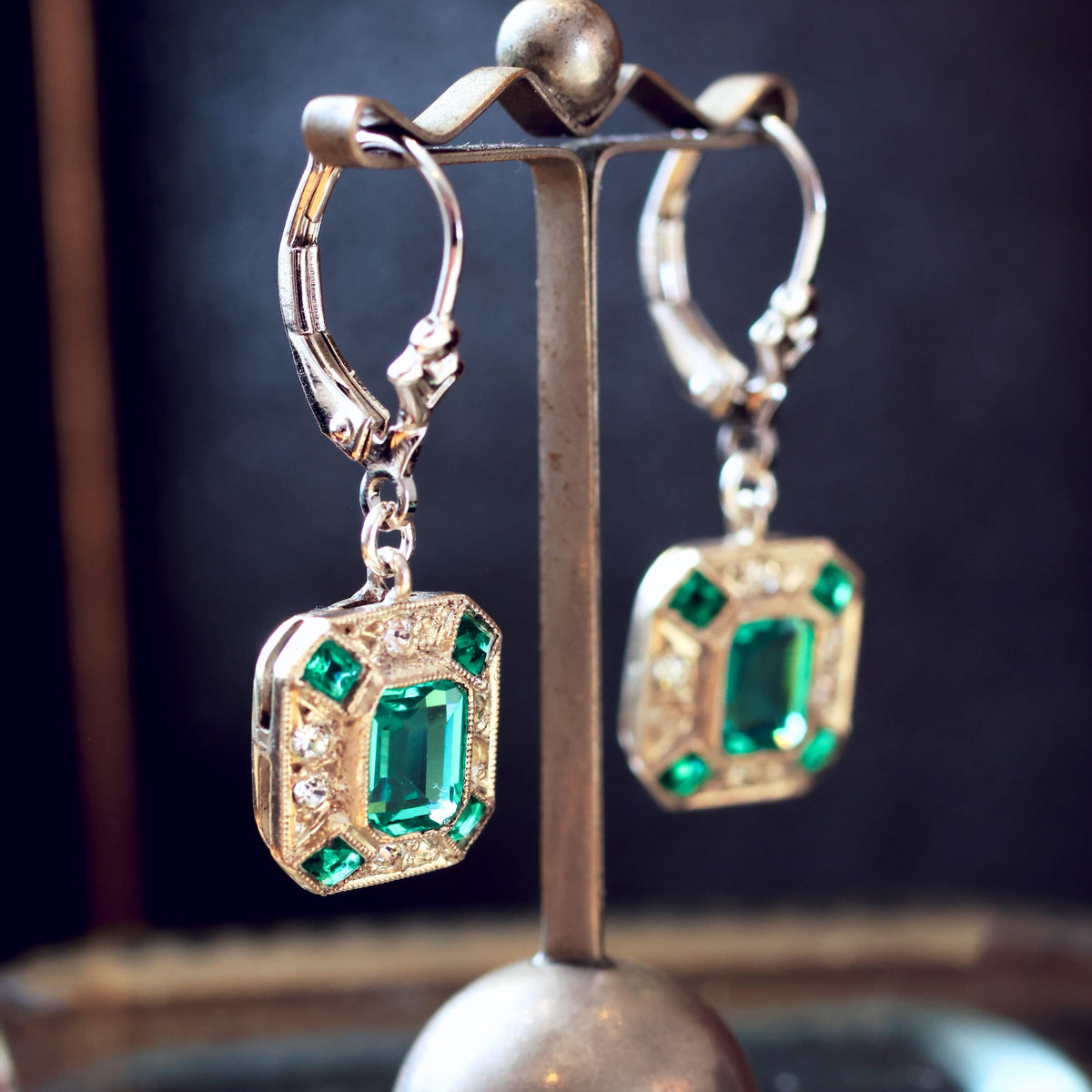 Vintage Art Deco Paste Earrings