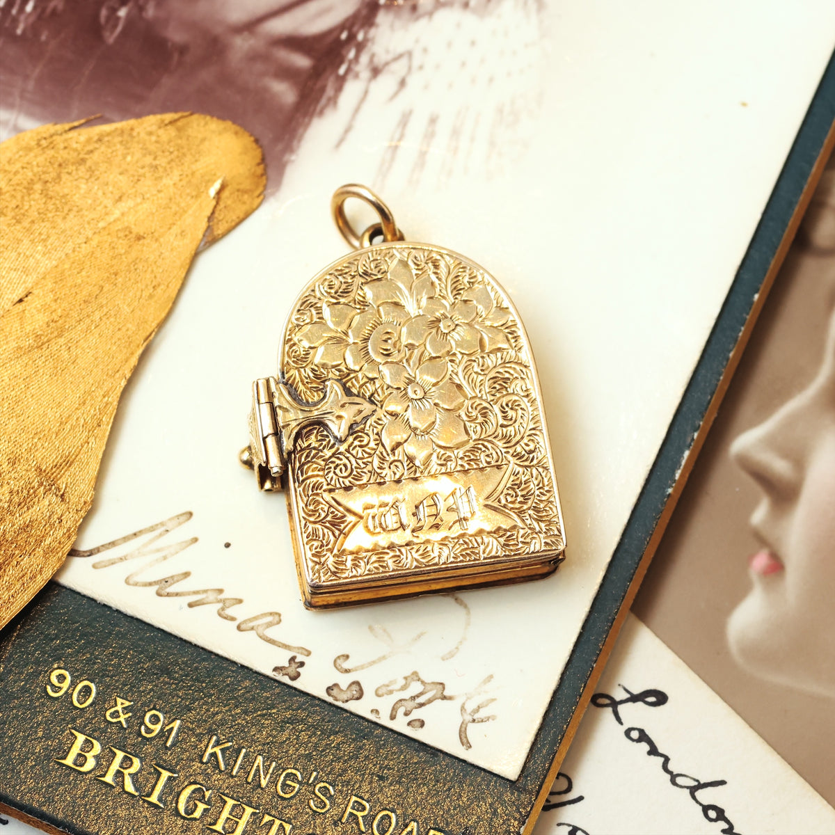 Antique Victorian Book Memento Locket