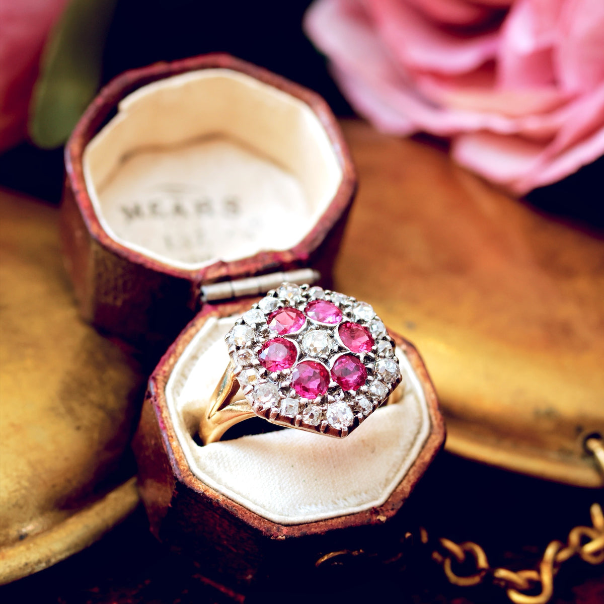 Sensational Vintage Ruby & Diamond Cluster Ring