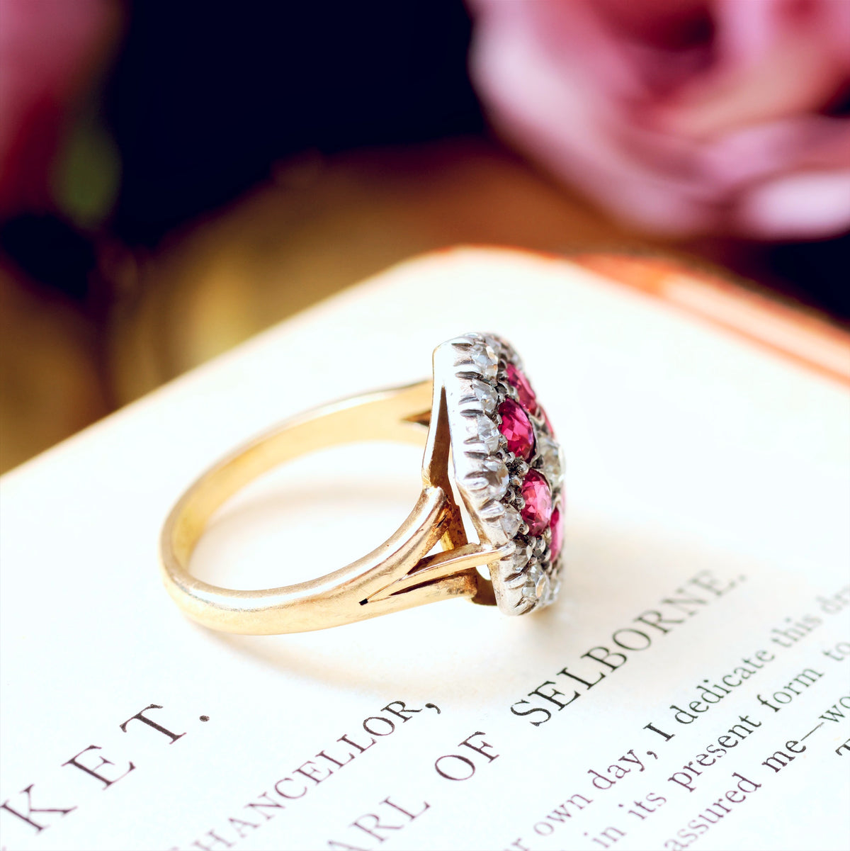 Sensational Vintage Ruby & Diamond Cluster Ring